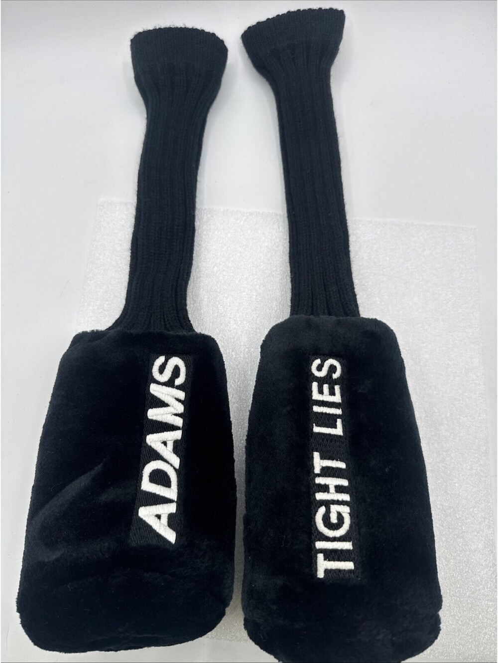 2 Adams Golf Club Tight Lies #2 & #11 Fuzzy Black Head Covers w/Socks